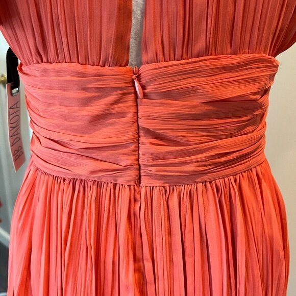 NWT BB Dakota Tangerine Garland Crepe Halter dress, Size 10 - Picture 11 of 16